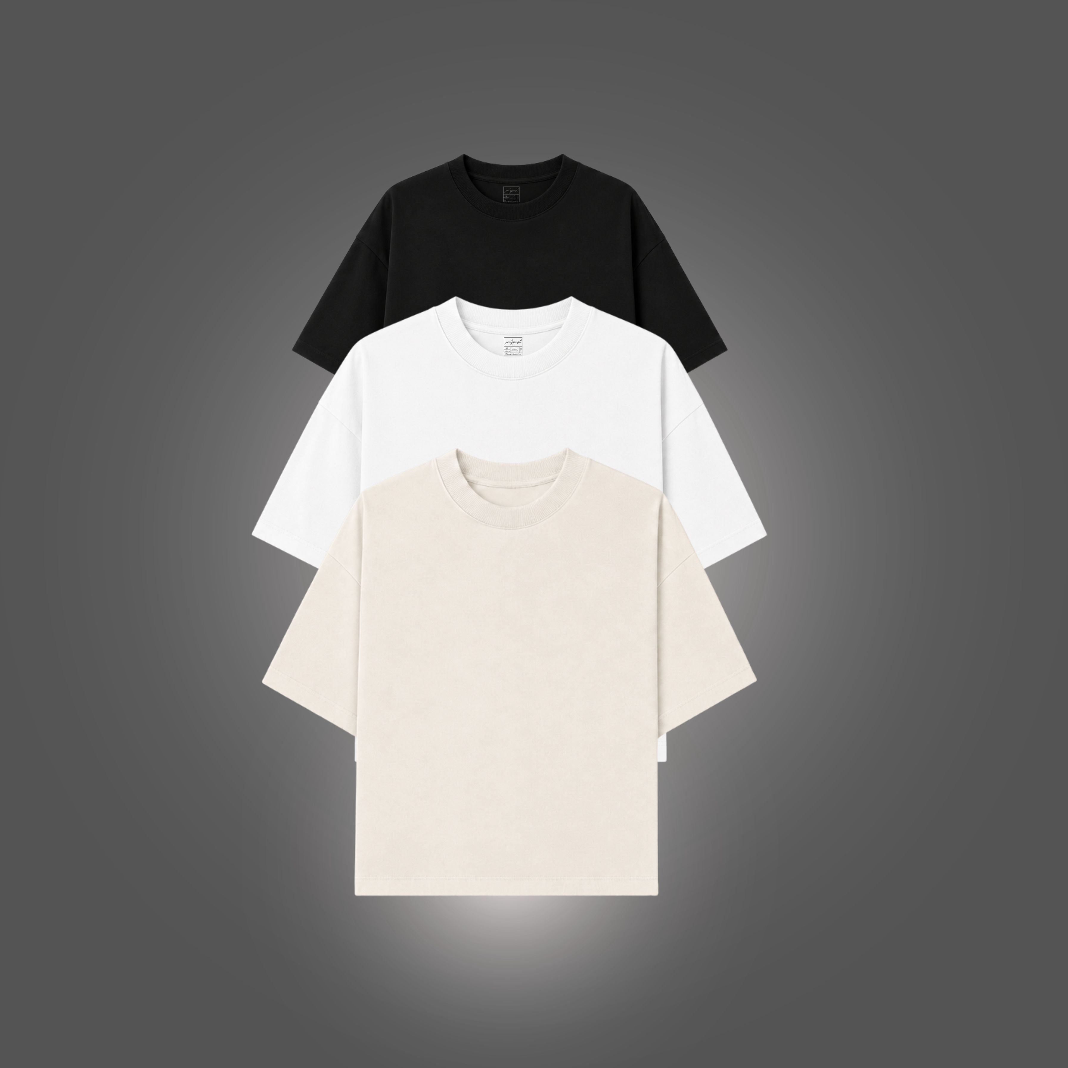Kit com 3 Camisetas Oversized Boxy