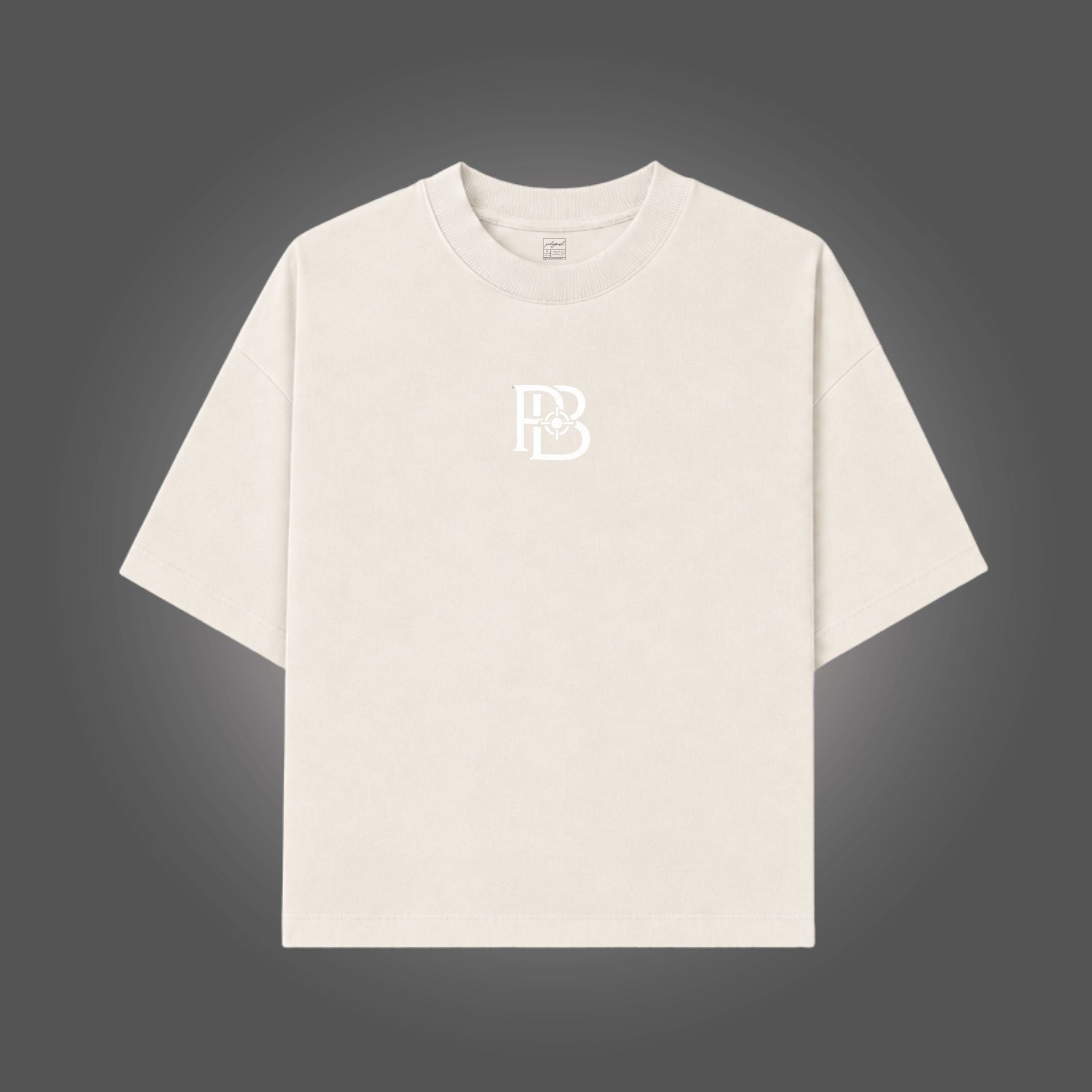 Camiseta Oversized Boxy Monograma PB - Off-White