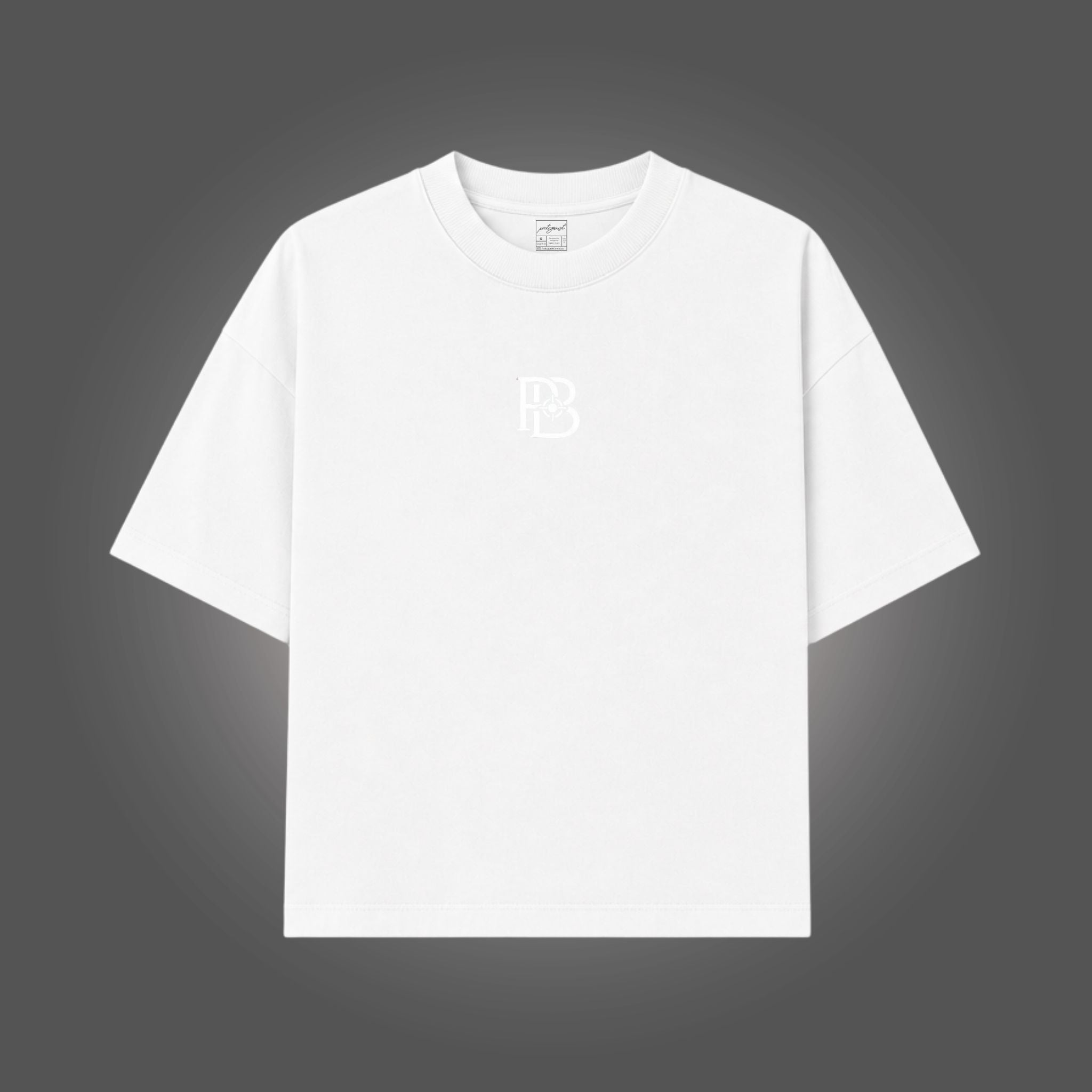 Camiseta Oversized Boxy Monograma PB - Branco
