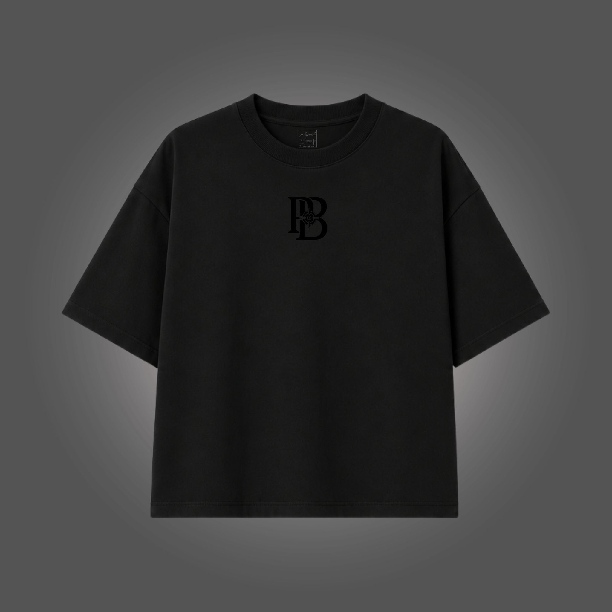 Camiseta Oversized Boxy Monograma PB - Preta