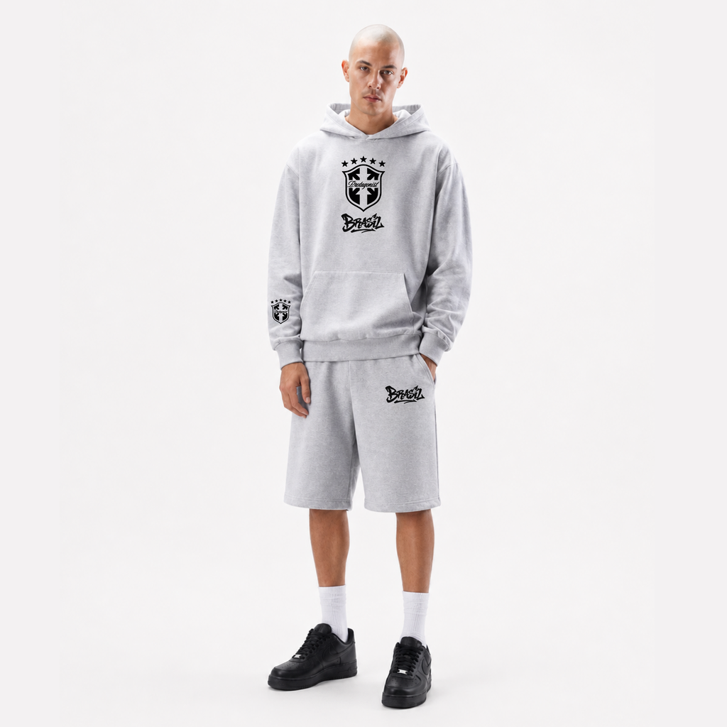 Conjunto Moletom Protagonist Brasil Cinza
