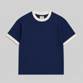 Camiseta Ringer - azul marinho